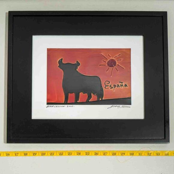 Spanish Bull Painting Spain Espana 2006 Signed